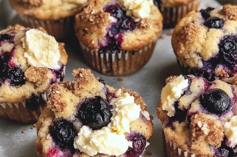 Blueberry Cream Cheese Protein Muffins