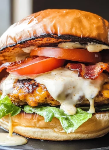 Cheddar Ranch Chicken Burgers