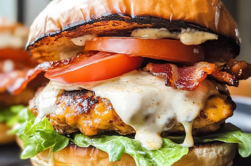 Cheddar Ranch Chicken Burgers