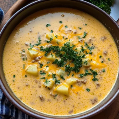 Cheesy Beef and Potato Soup