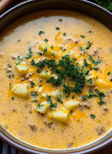 Cheesy Beef and Potato Soup
