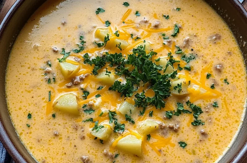Cheesy Beef and Potato Soup