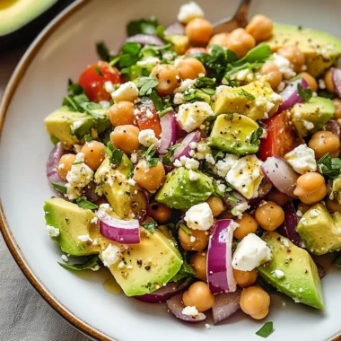 Chickpea Feta Avocado Salad