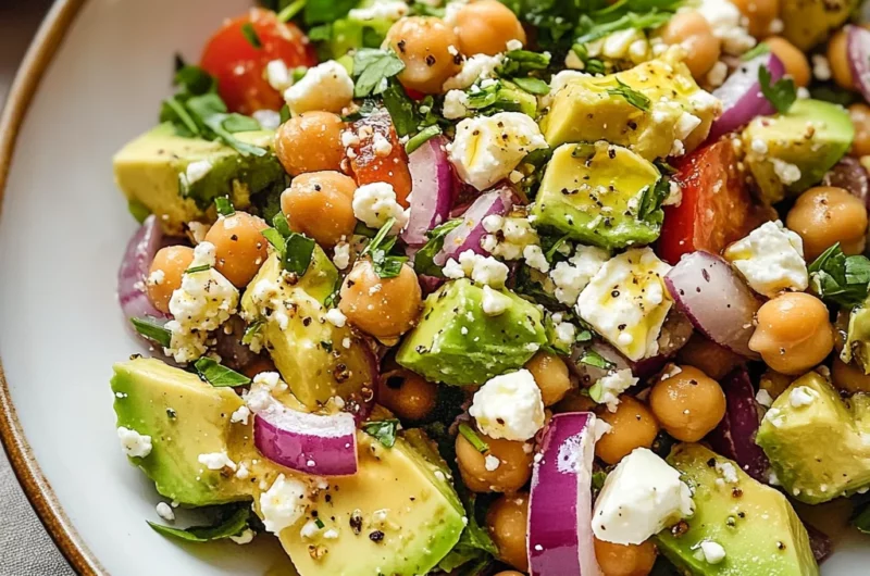 Chickpea Feta Avocado Salad