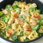 Creamy Garlic Parmesan Tortellini with Chicken and Broccoli