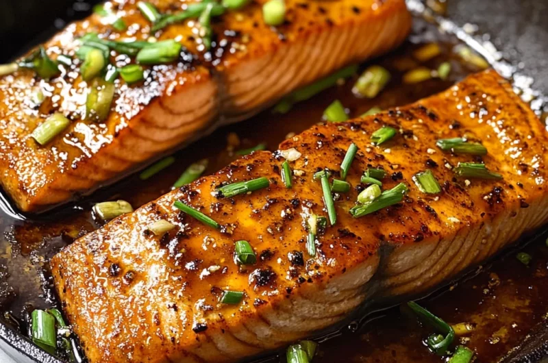 Easy Crispy Honey Garlic Glazed Salmon Recipe