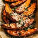 Garlic Parmesan Sweet Potato Wedges