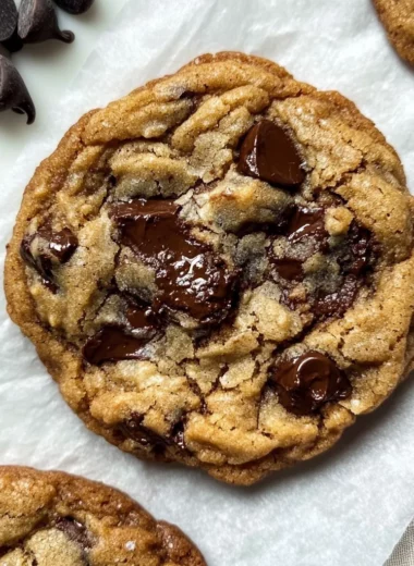 Gooey Bourbon Browned Butter Chocolate Chip Cookies