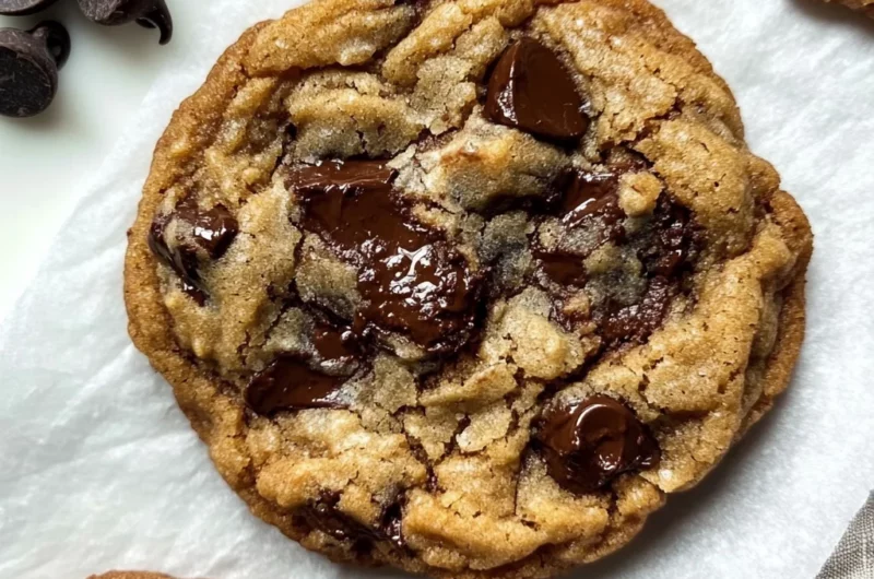 Gooey Bourbon Browned Butter Chocolate Chip Cookies