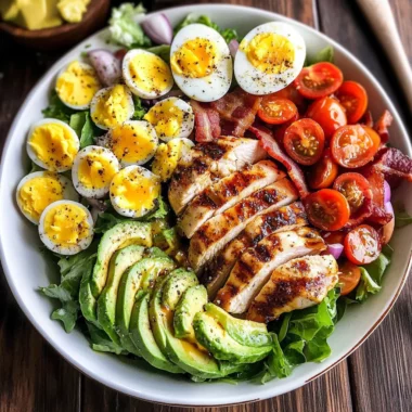 Grilled Chicken Cobb Salad with Honey Dijon {Paleo, Whole30 Option}