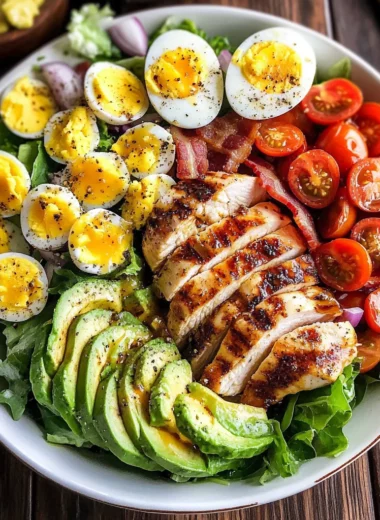 Grilled Chicken Cobb Salad with Honey Dijon {Paleo, Whole30 Option}