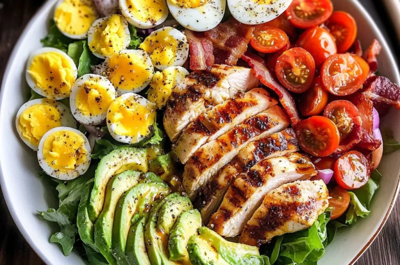 Grilled Chicken Cobb Salad with Honey Dijon {Paleo, Whole30 Option}