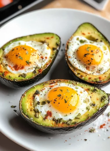 Keto Air Fryer Avocado Baked Egg