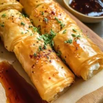 Oven Baked Feta Rolls with Chili Honey