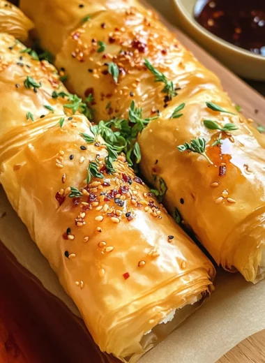 Oven Baked Feta Rolls with Chili Honey