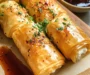Oven Baked Feta Rolls with Chili Honey