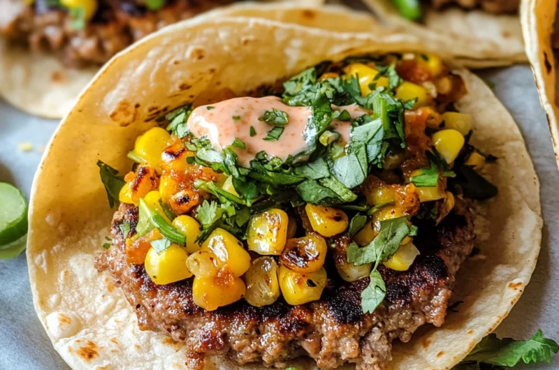 Street Corn Smash Burger Tacos