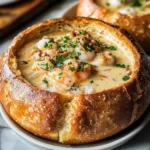 Stuffed Seafood Soup Bread Bowl