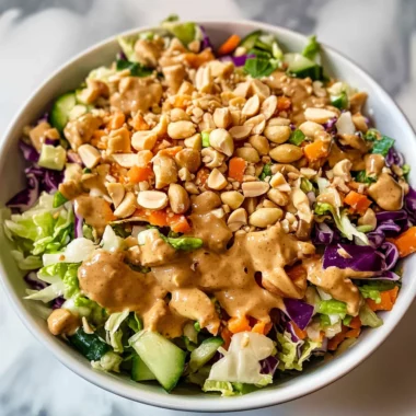 Thai Crunch Salad CPK Copycat (with peanut ginger sauce)