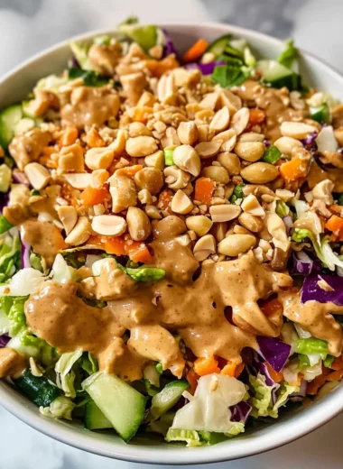 Thai Crunch Salad CPK Copycat (with peanut ginger sauce)