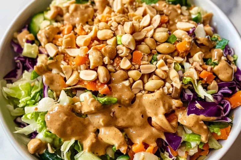 Thai Crunch Salad CPK Copycat (with peanut ginger sauce)