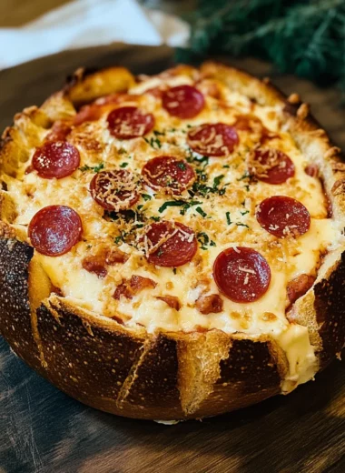 That's amore! cheesy BREAD BOWL PIZZA DIP!