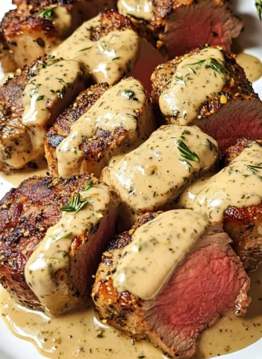 beef Tenderloin with Dijon Cream Sauce