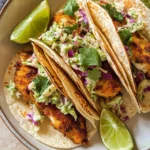 Air Fryer Fish Tacos with Cilantro Lime Slaw