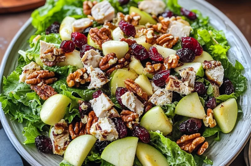 Apple Cranberry Salad with Turkey and Apple Cider Vinaigrette Recipe