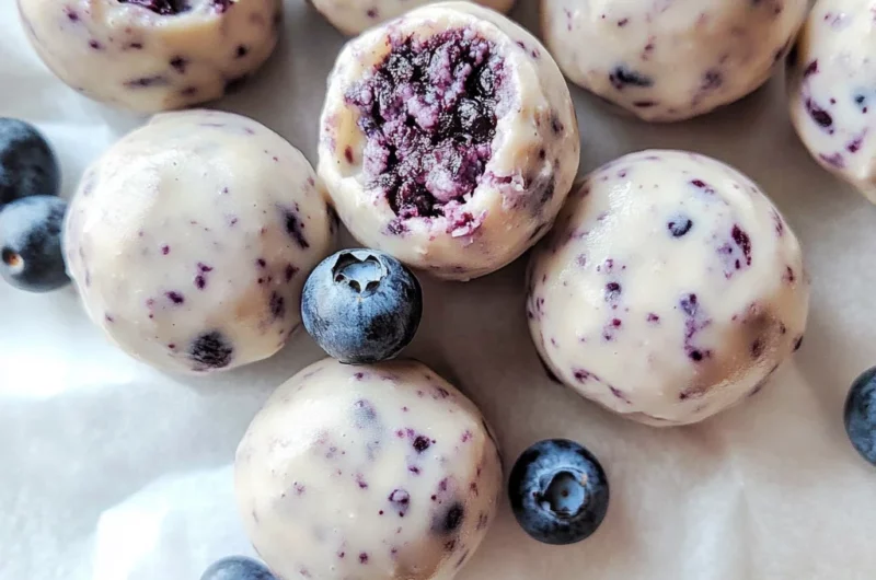 Blueberry Cheesecake Protein Bites – A No-Bake, High-Protein Snack