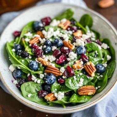 Blueberry Spinach Salad with Honey Balsamic Dressing