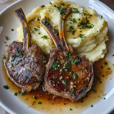 Buttery Garlic Lamb Chops with Smooth Mashed Potatoes