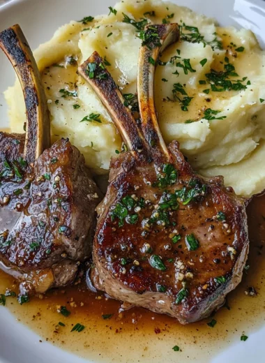 Buttery Garlic Lamb Chops with Smooth Mashed Potatoes
