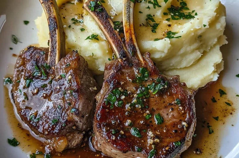 Buttery Garlic Lamb Chops with Smooth Mashed Potatoes