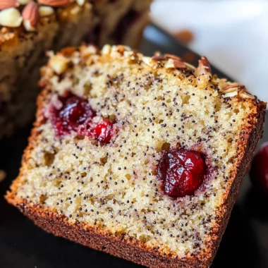 Cherry Almond Poppyseed Quick Bread