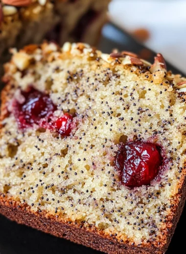 Cherry Almond Poppyseed Quick Bread