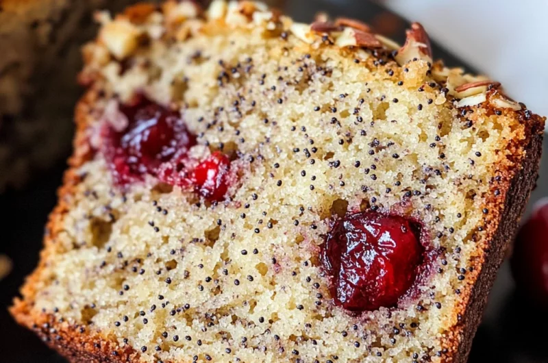 Cherry Almond Poppyseed Quick Bread
