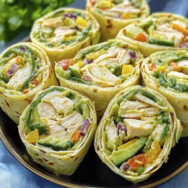 Chicken Avocado Salad Roll Ups