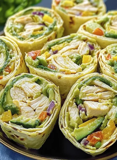 Chicken Avocado Salad Roll Ups