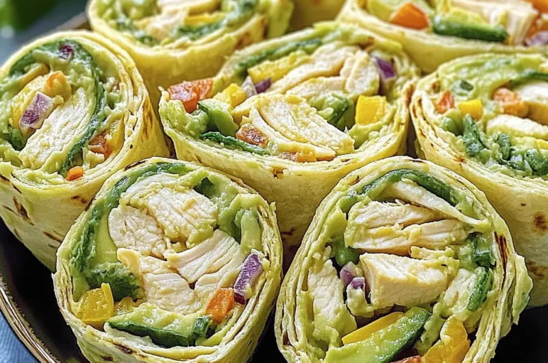 Chicken Avocado Salad Roll Ups