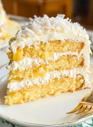 Coconut Cake with Pineapple Filling