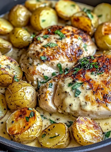 Creamy Garlic Chicken Potatoes
