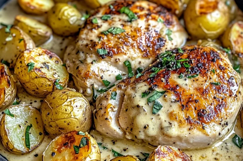 Creamy Garlic Chicken Potatoes