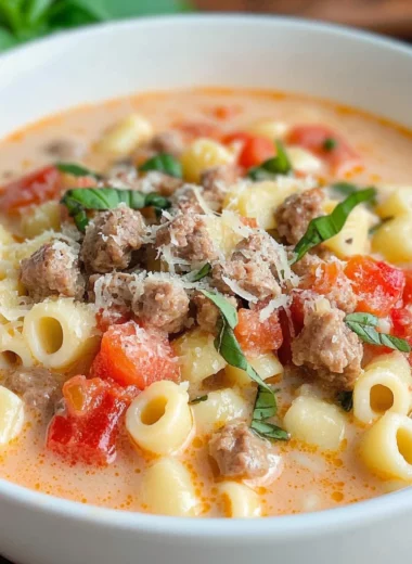 Creamy Parmesan Italian Sausage Soup