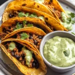 Crispy Baked Ground Turkey Tacos with Avocado Sauce