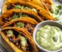 Crispy Baked Ground Turkey Tacos with Avocado Sauce