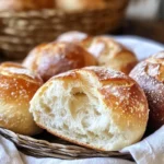 Easy No Knead German Crusty Rolls