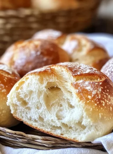 Easy No Knead German Crusty Rolls