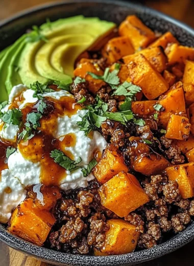 Ground Beef Hot Honey Bowl
