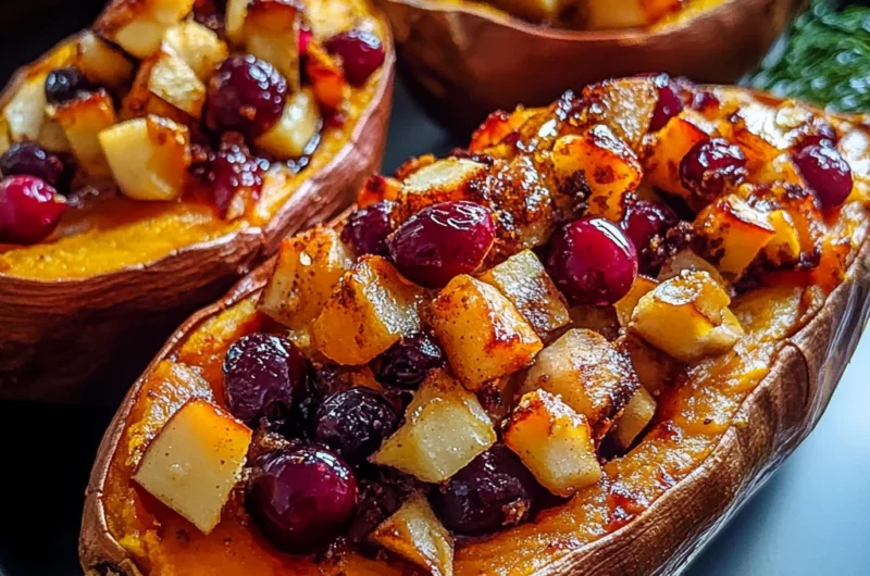 Indulge in Cranberry Apple Twice-Baked Sweet Potatoes This Fall!